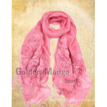fashion 100% linen embroidery scarves